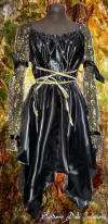 black shimmer and gold lace with ribbon fairy dress